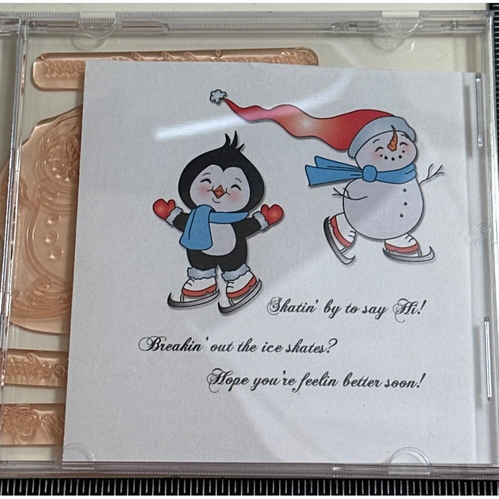 Peachy Keen Stamps Skating Penguin Skating Penguin Get Well Skating by to say hi